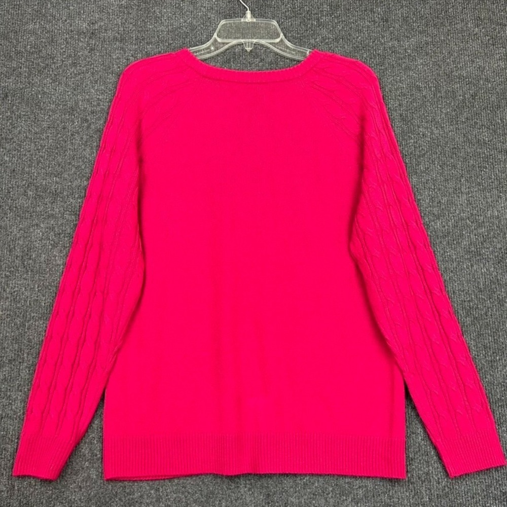 Lot of 2 - Croft & Barrow Women's L Sweaters Cable Knit Long Sleeve Blue Pink - Picture 10 of 16